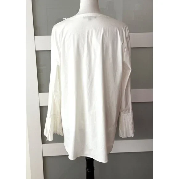 Preston & York LARGE Cotton pullover Blouse with pleated bell sleeves - Picture 4 of 8